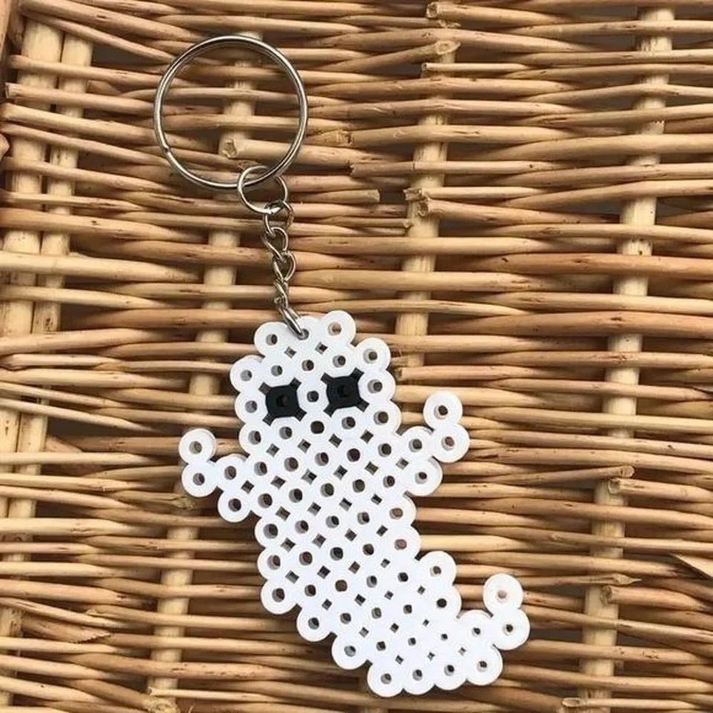 Handmade Ghost Spooky Fall Halloween Keychain